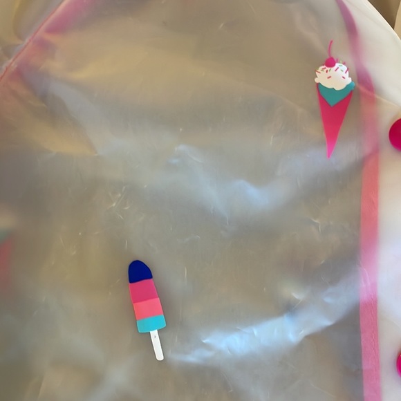 🍂🍁☔️Fall Favorite Hatley Clear Pink Ice Cream Cone Toddler Rain Jacket - Picture 3 of 6